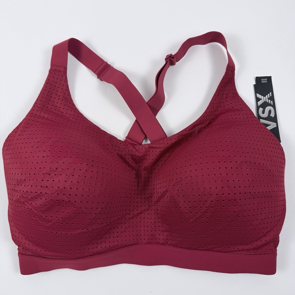 Victoria's Secret VSX Lightweight Mesh Wireless Sports Bra Burgundy 36C NWT